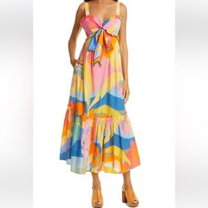 Farm Rio Floral Tropical Sunset Maxi Dress